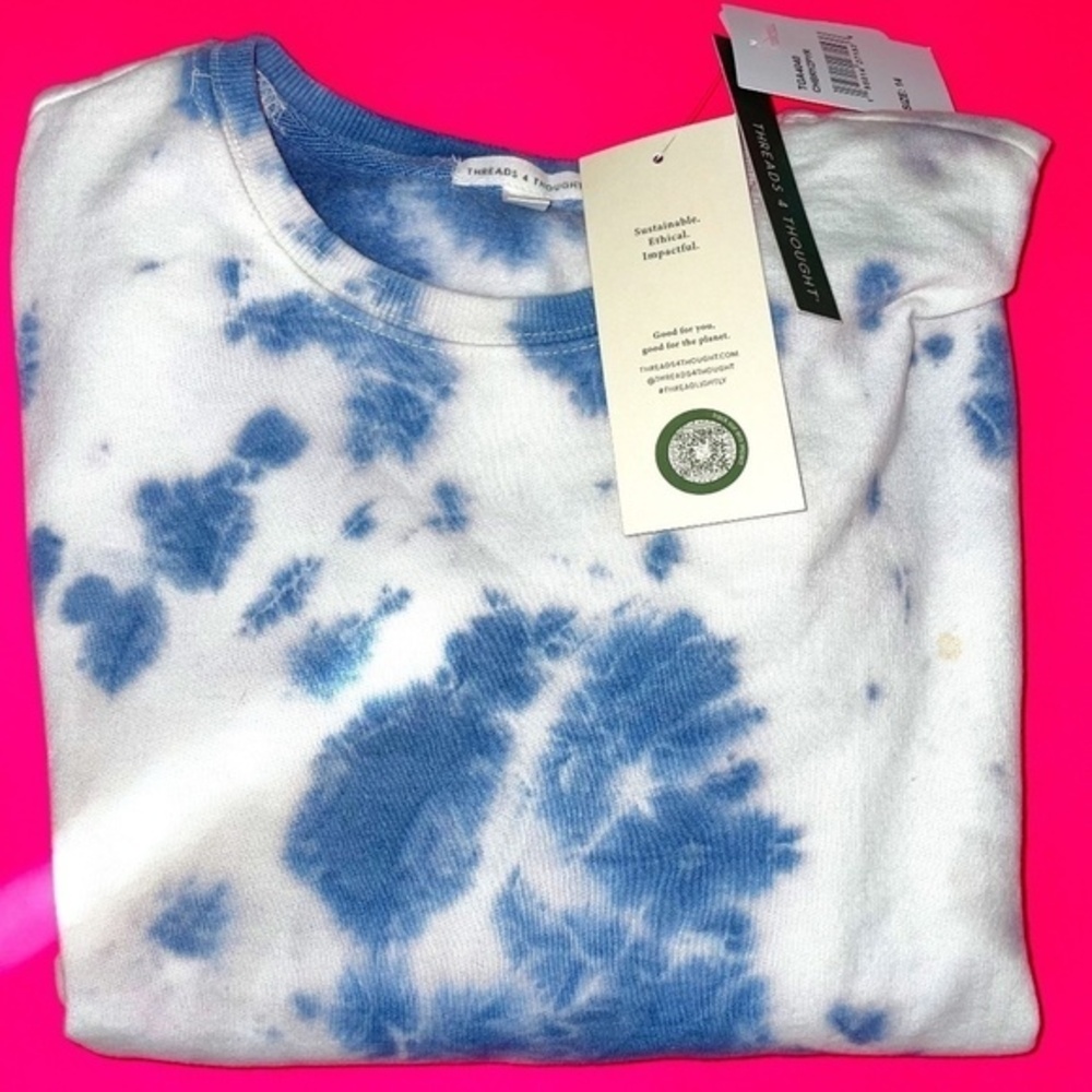 NWT Girls Threads 4 Thought Blue/White Tie-Dye Sweatshirt​​